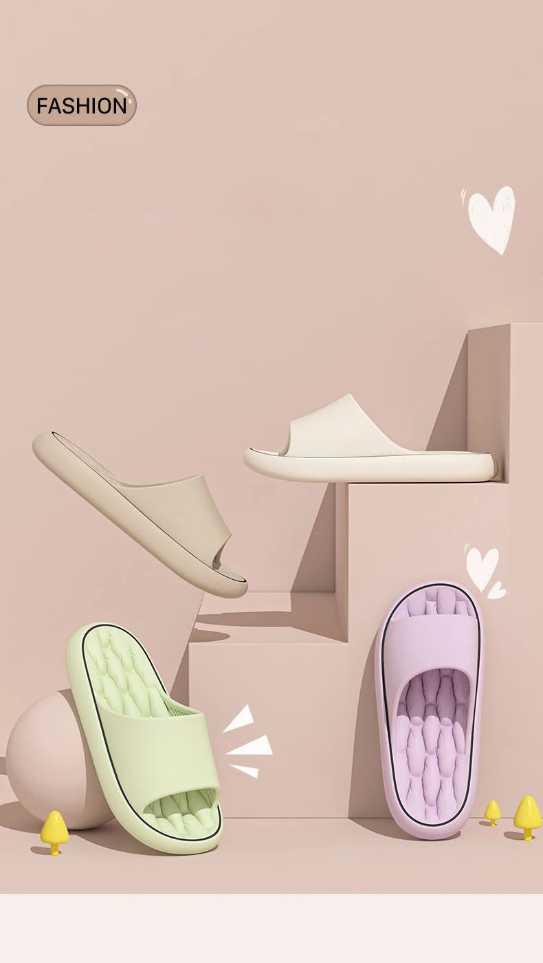 Chinelos macios super leves, moda simples, sapatos elásticos de eva, tênis coloridos na porta, chinelos de banheiro - MUNIQUE SOTTILI ACESSÓRIOS