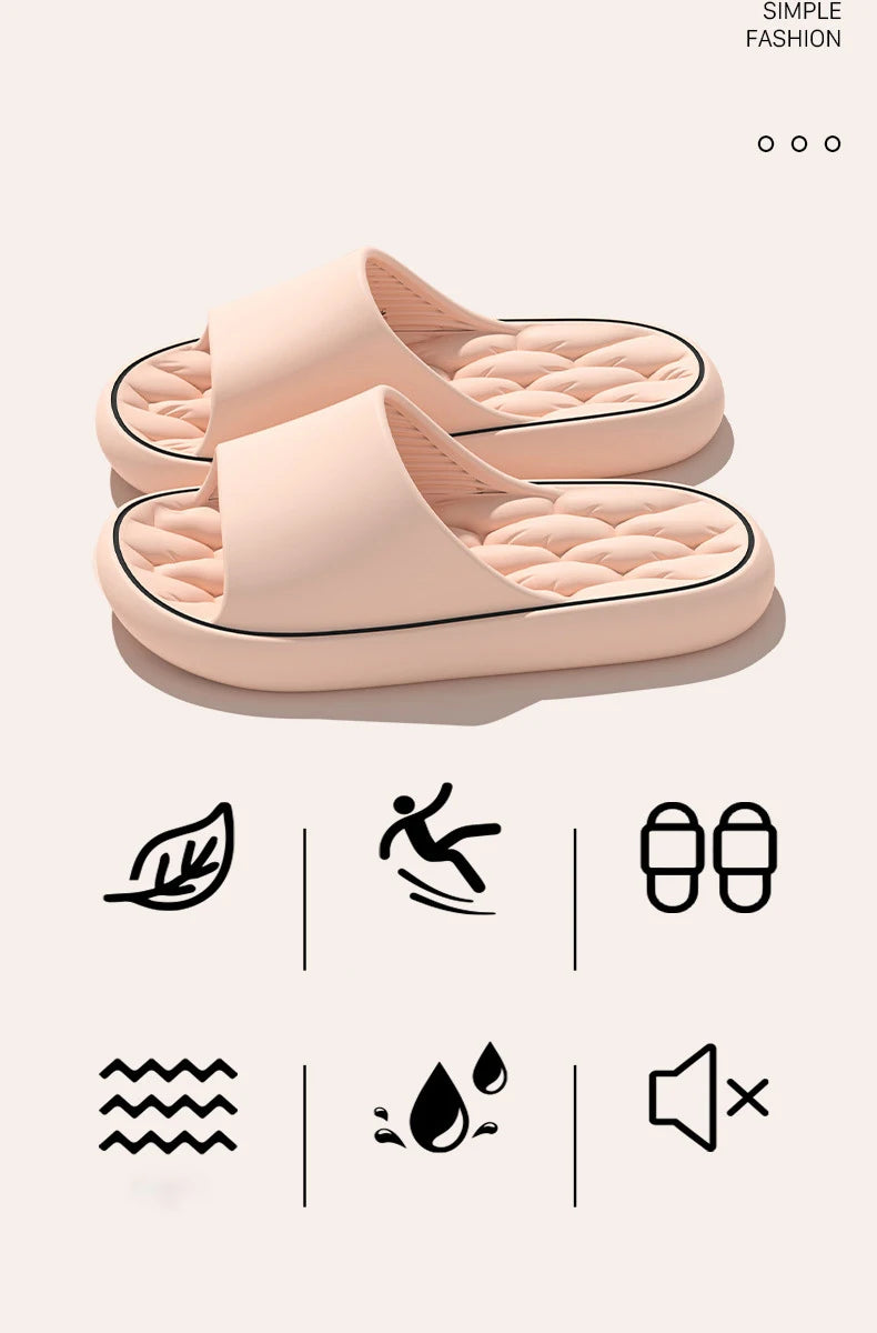 Chinelos macios super leves, moda simples, sapatos elásticos de eva, tênis coloridos na porta, chinelos de banheiro - MUNIQUE SOTTILI ACESSÓRIOS